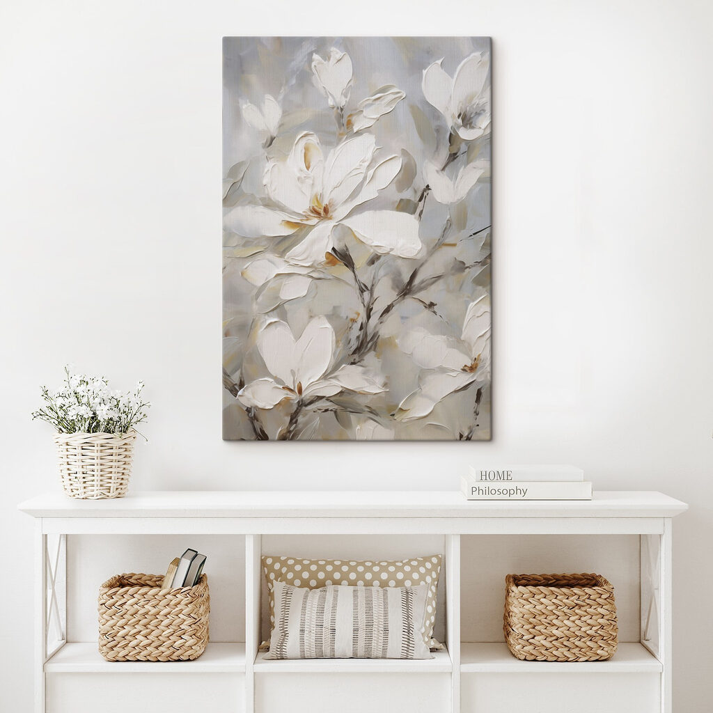 Flores blancas con trazos — interior 2