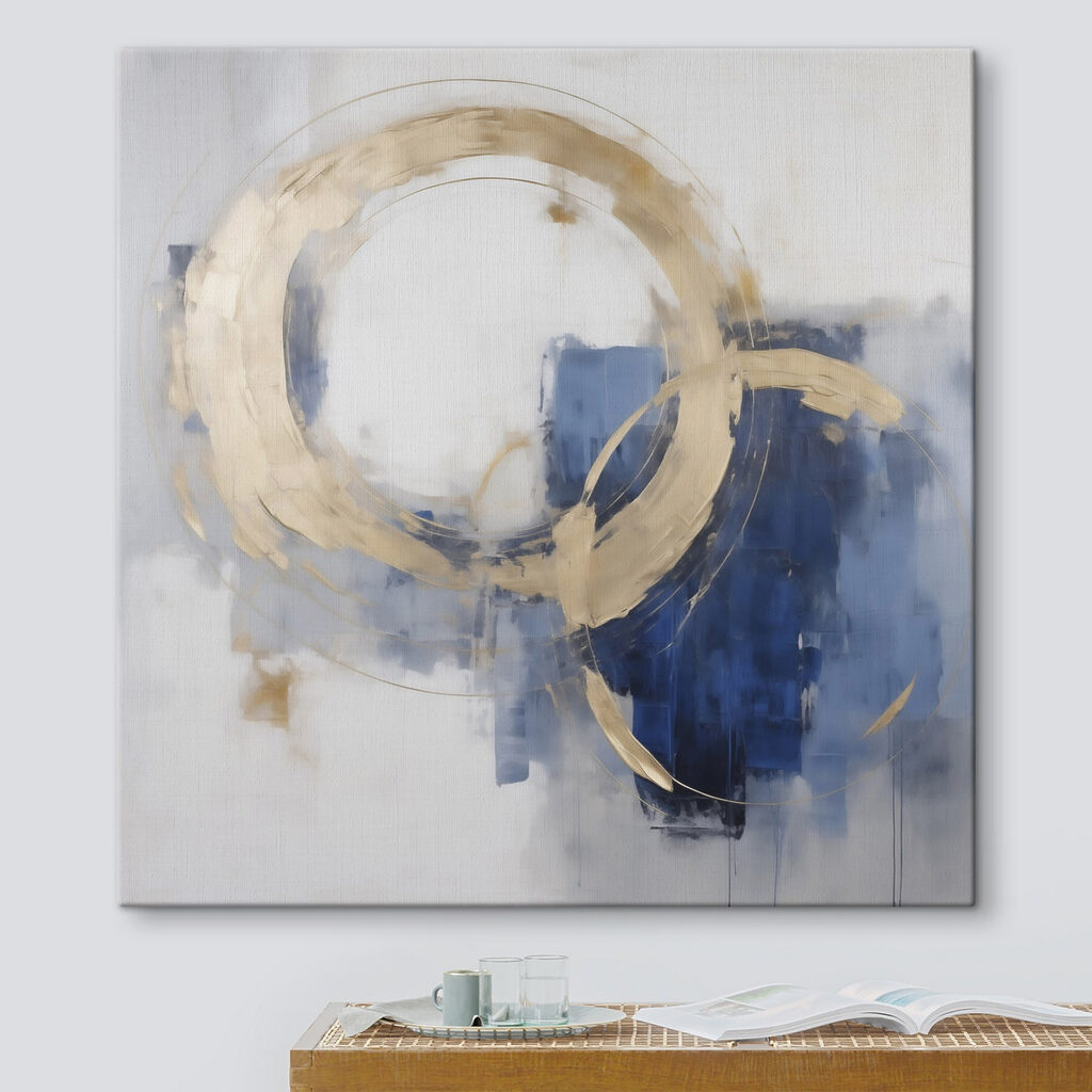 Anillo dorado sobre azul — interior 2