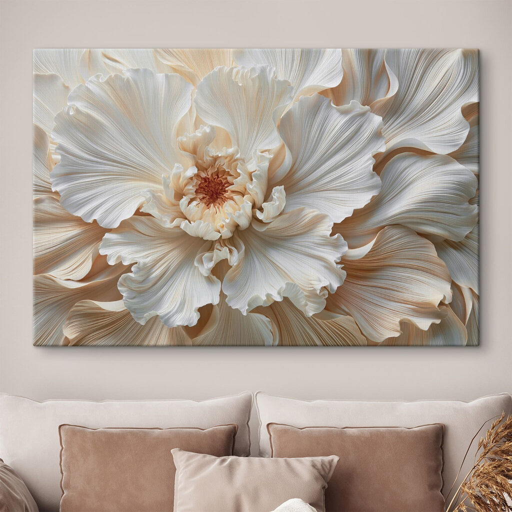 Flor blanca ondulada — interior 3