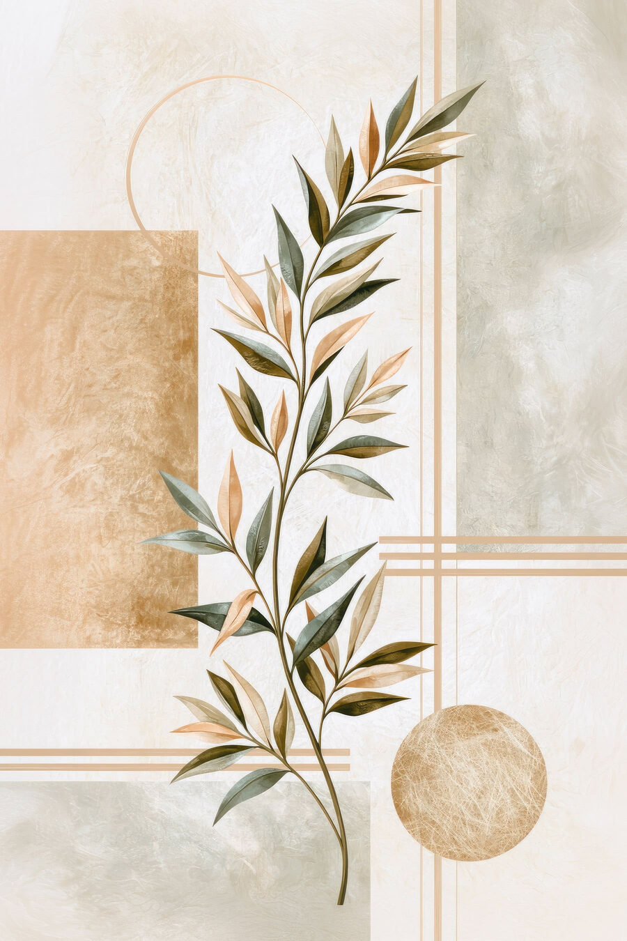 Rama de olivo dorada — diseño completo