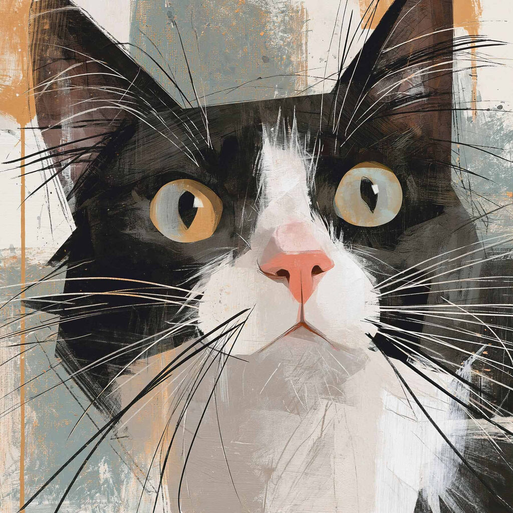 Gato de ojos ámbar — diseño completo