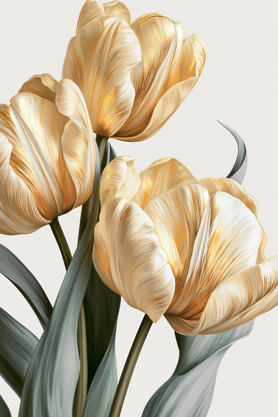 Tulipanes dorados — diseño completo