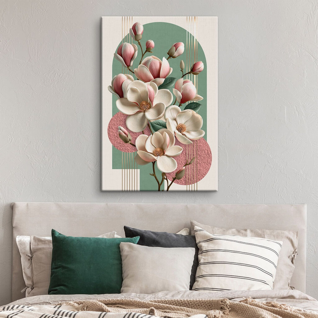 Magnolia con círculos rosas — interior 2