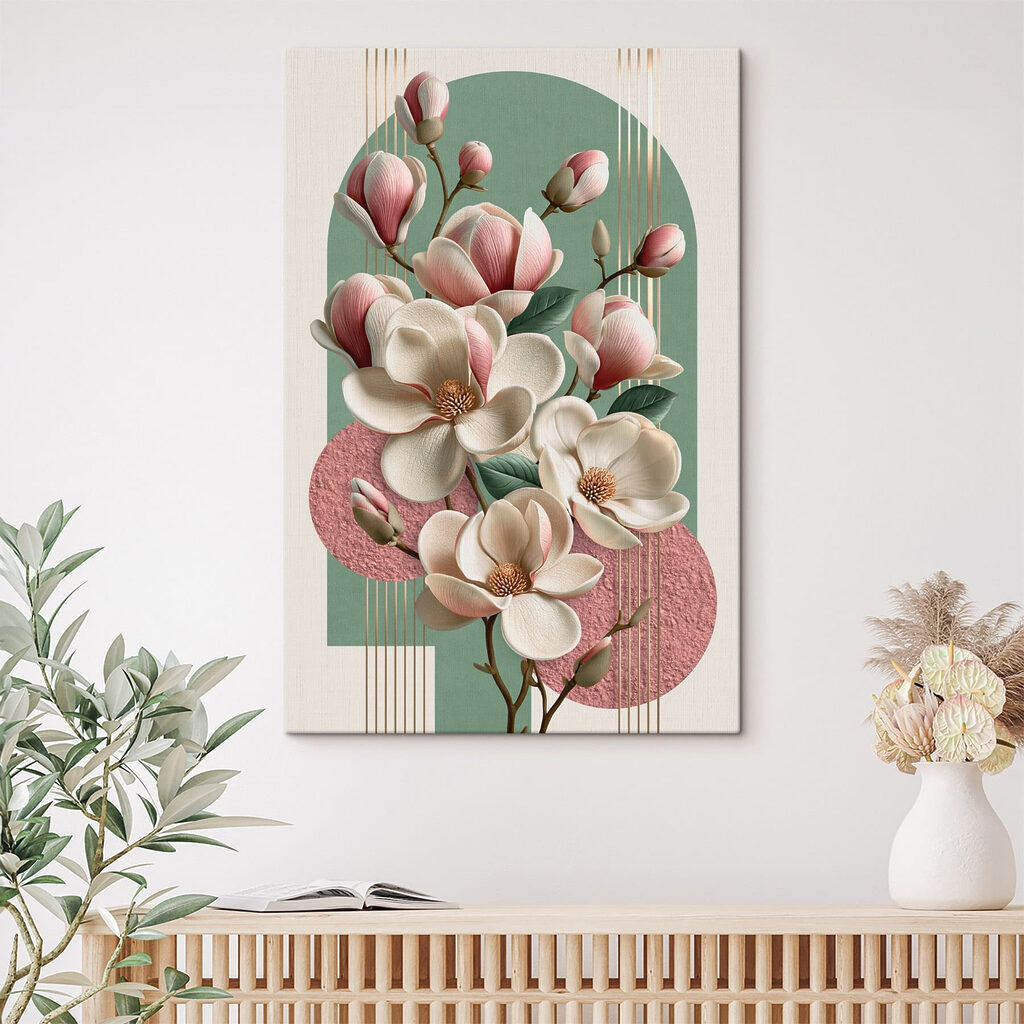Magnolia con círculos rosas — interior 3