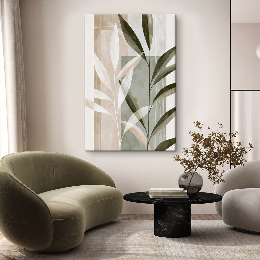 Ramas verdes sobre blanco — interior 3