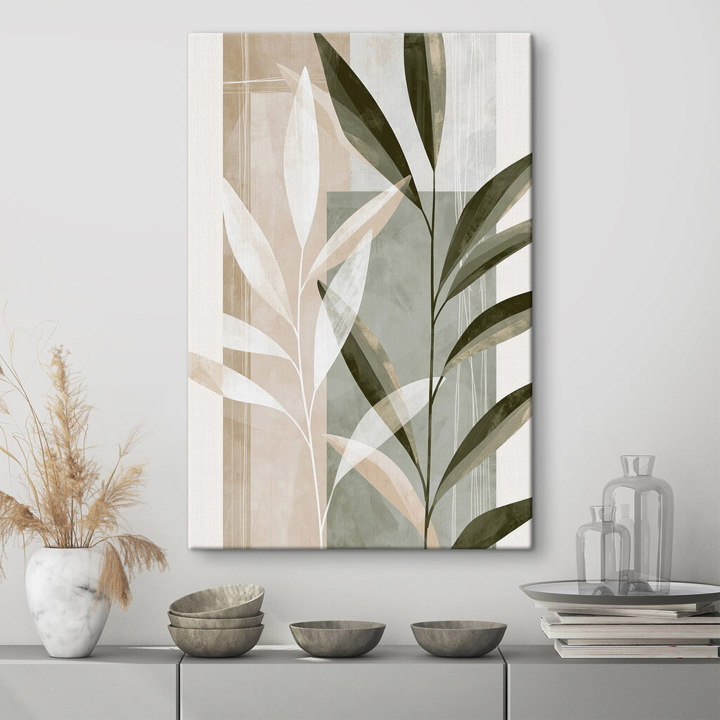Ramas verdes sobre blanco — interior 1