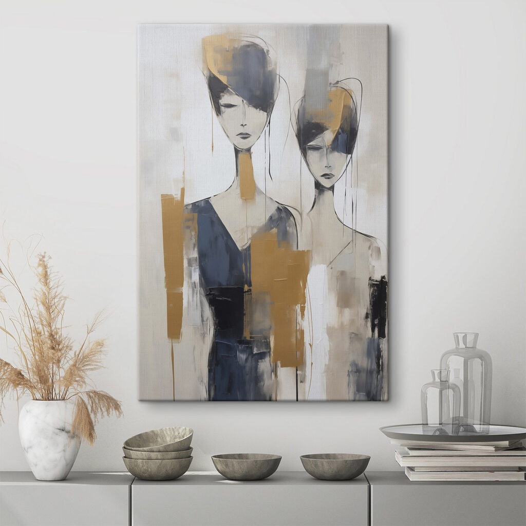 Dos mujeres entre trazos — interior 1