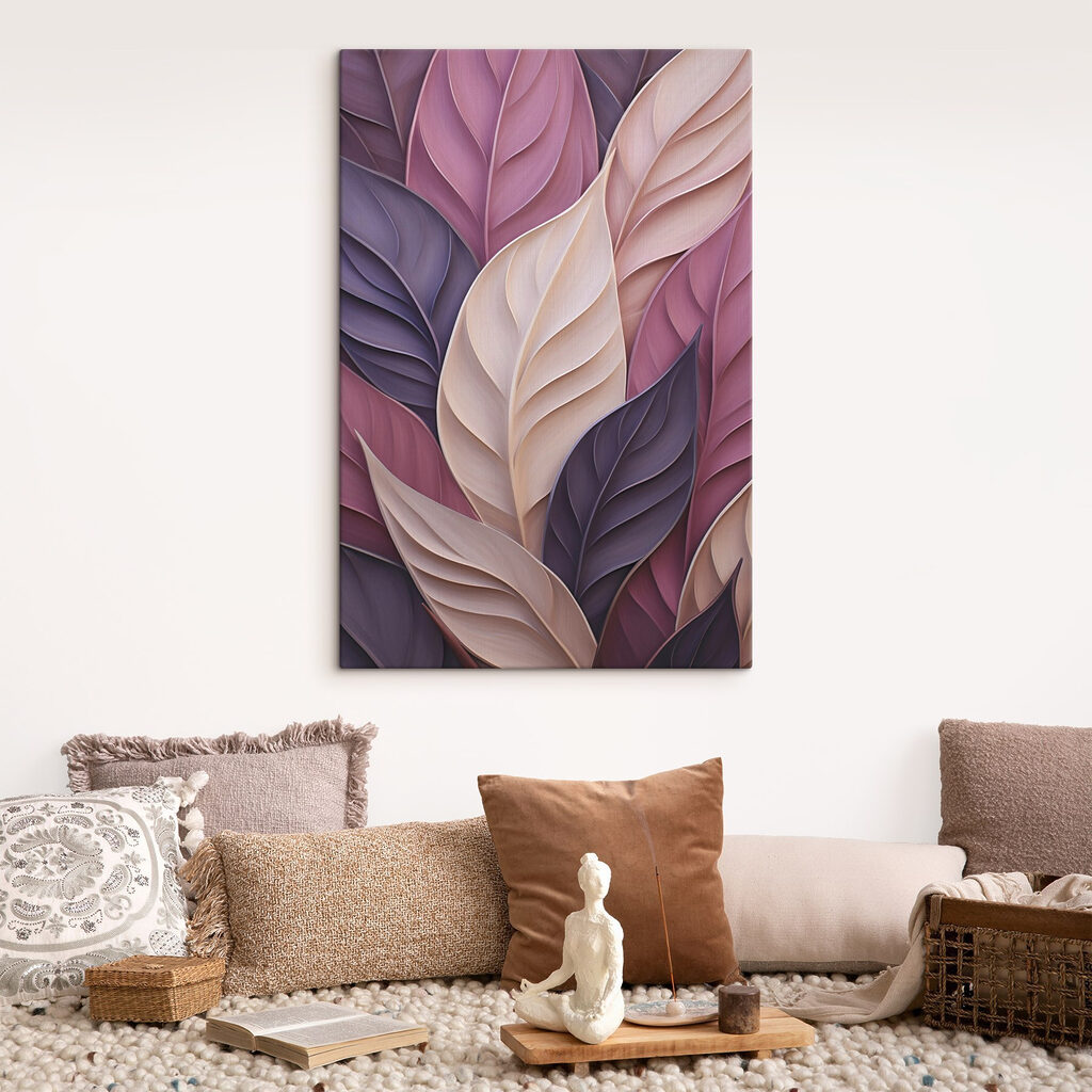 Hojas moradas y crema — interior 2