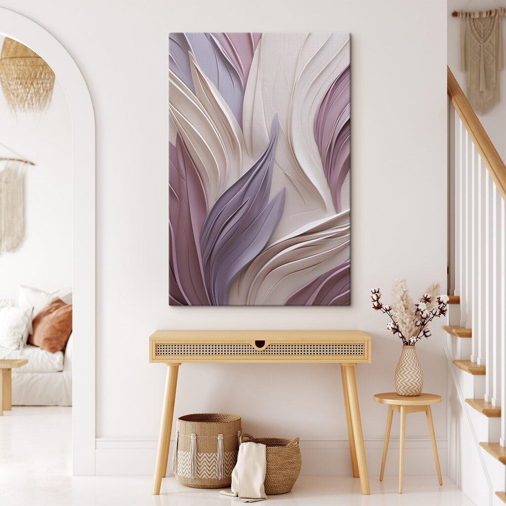 Hojas lila en olas — interior 2