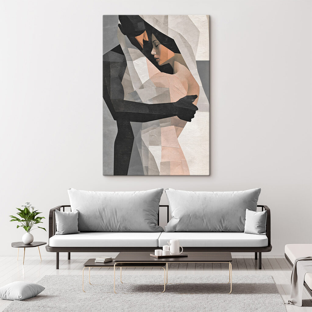 Pareja abrazada en facetas — interior 2