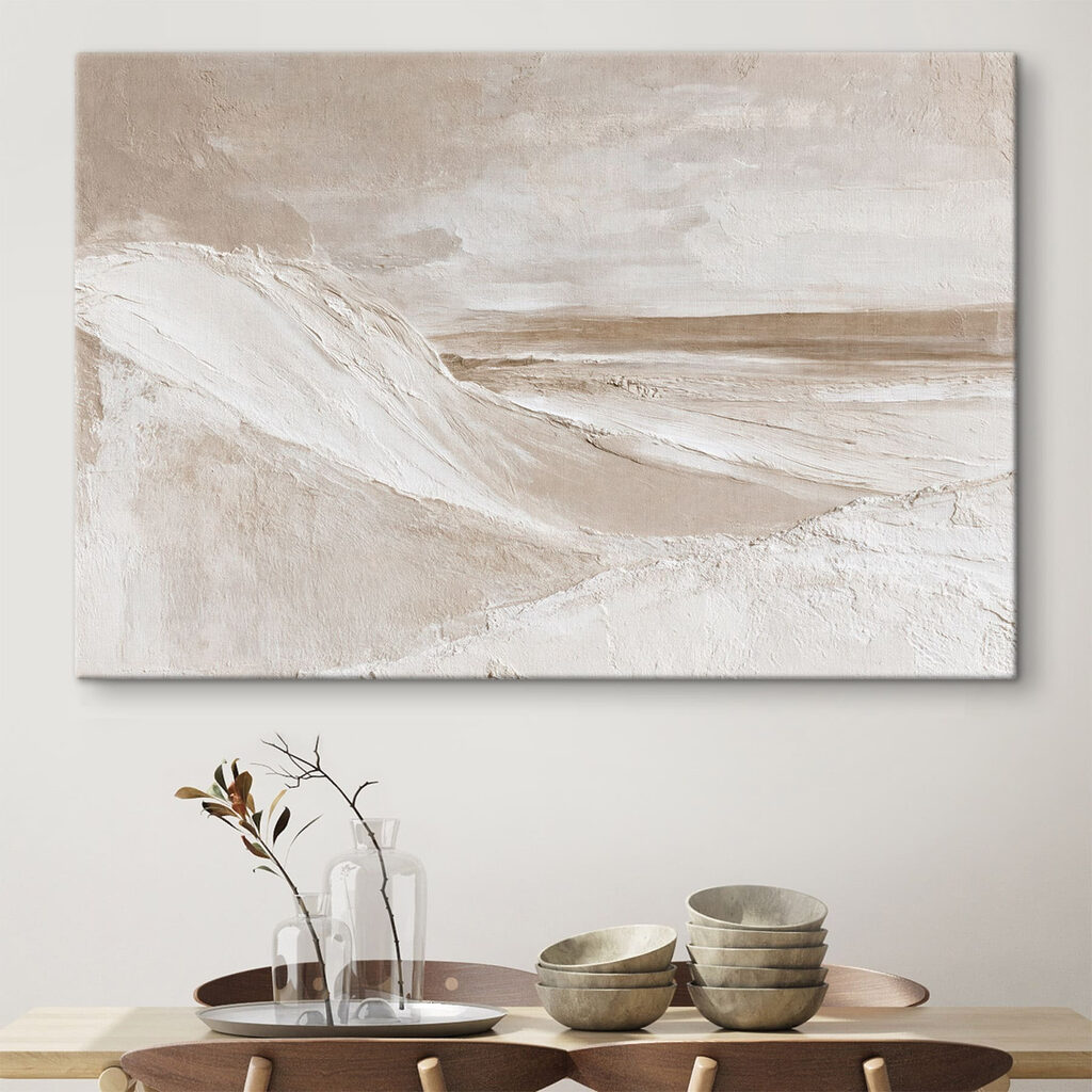 Oleaje blanco en pintura en un interior