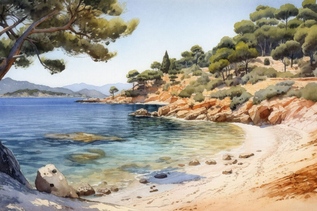 Cala tranquila — diseño completo