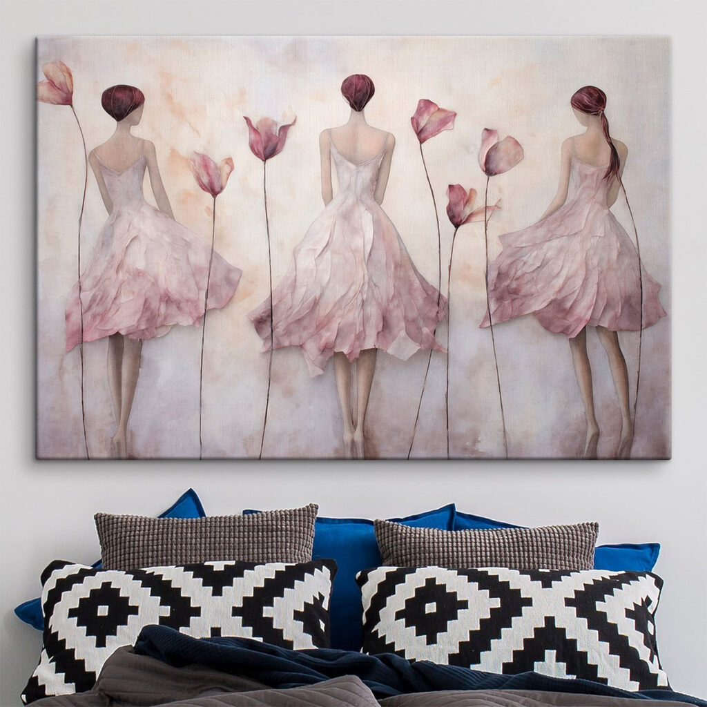 Tres mujeres entre tulipanes — interior 2