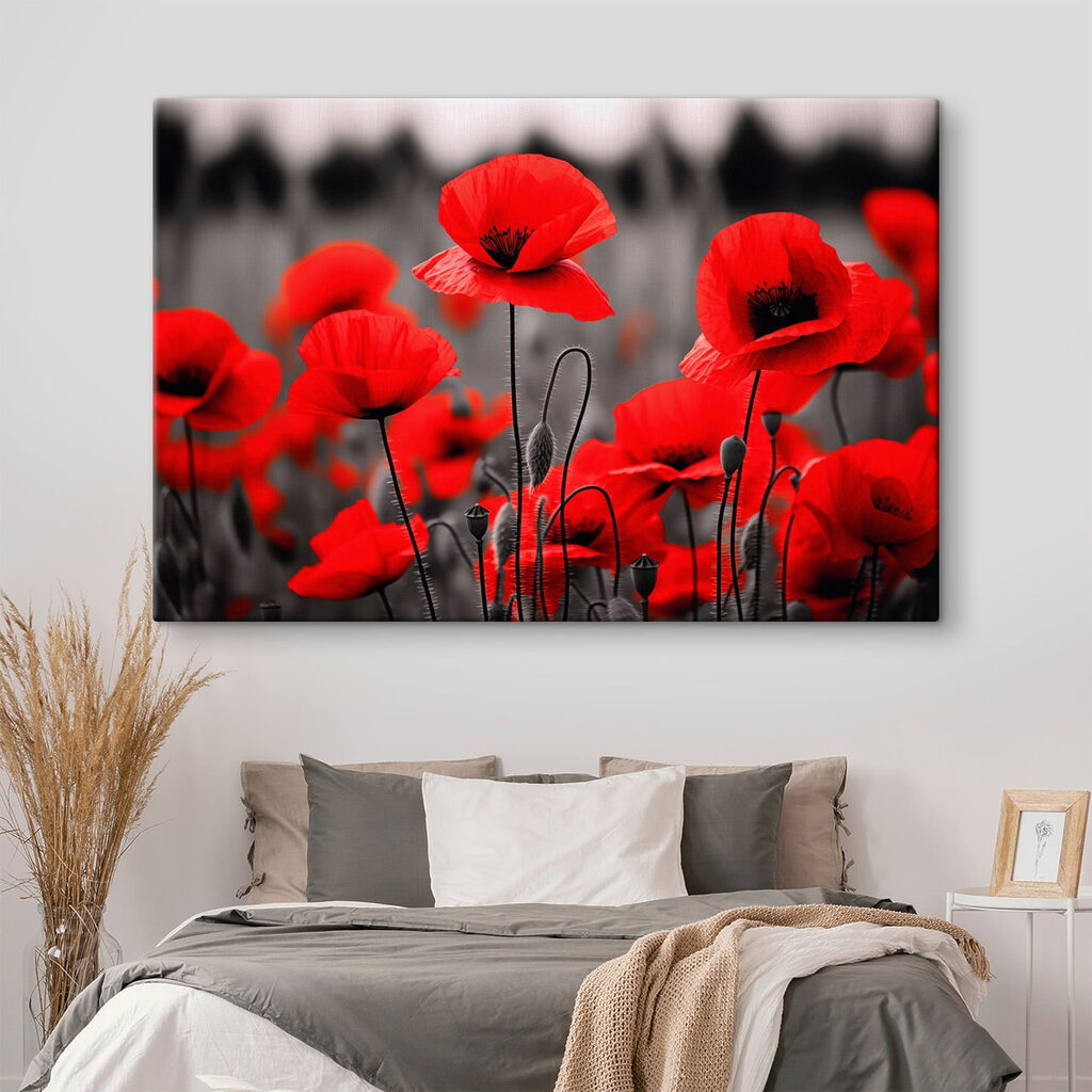 Amapolas ante campo gris — interior 2