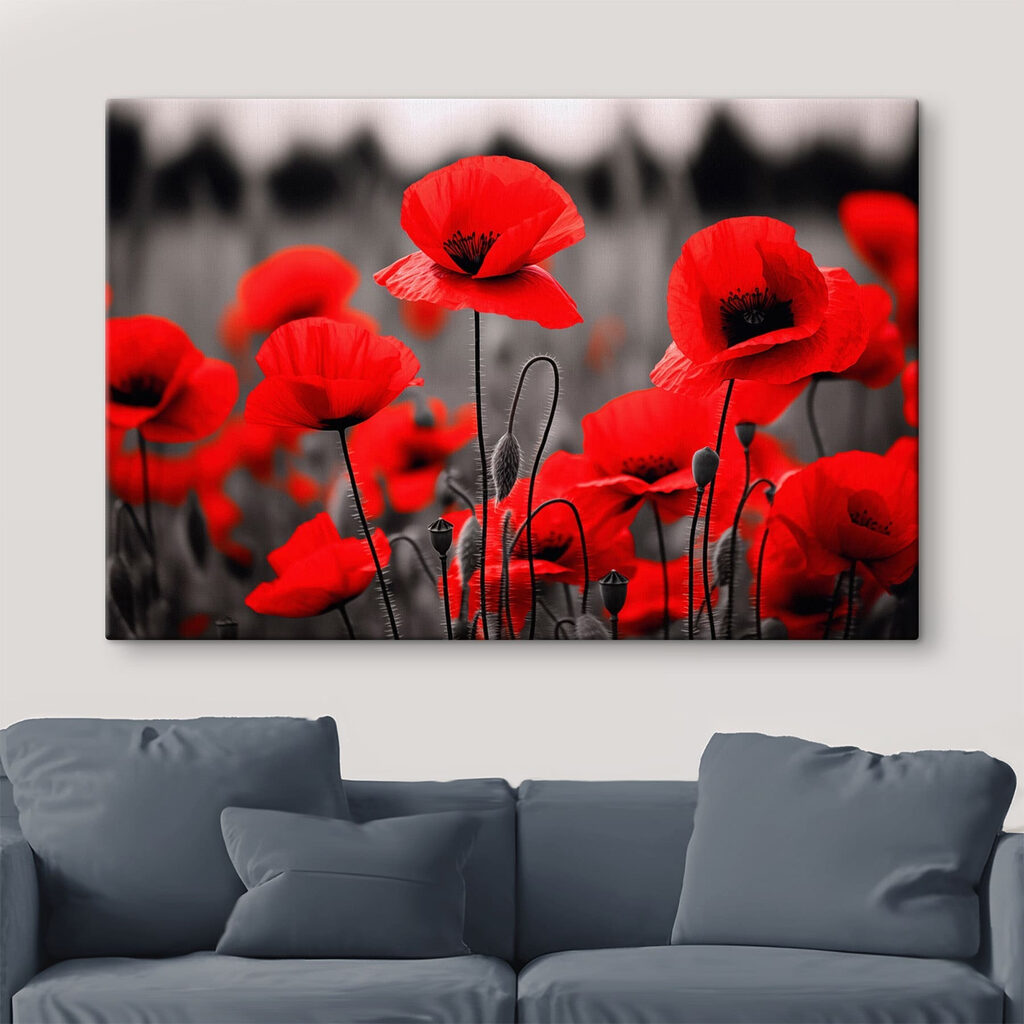Amapolas ante campo gris — interior 3
