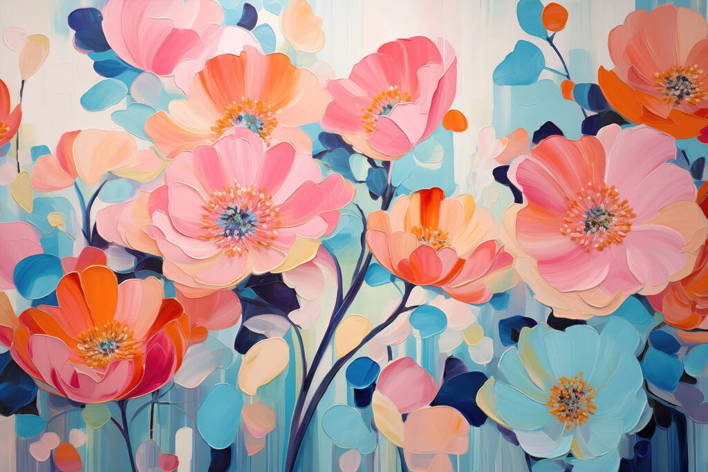 Flores en colores alegres — diseño completo