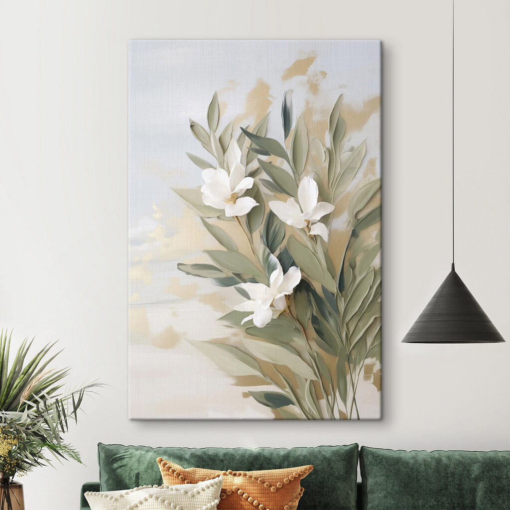 Flores entre verdes apagados — interior 2