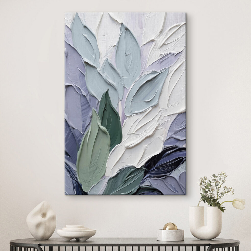 Hojas en azul verdoso — interior 2