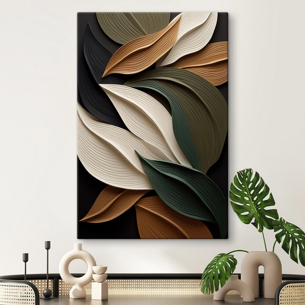 Hojas plegadas sobre negro — interior 2
