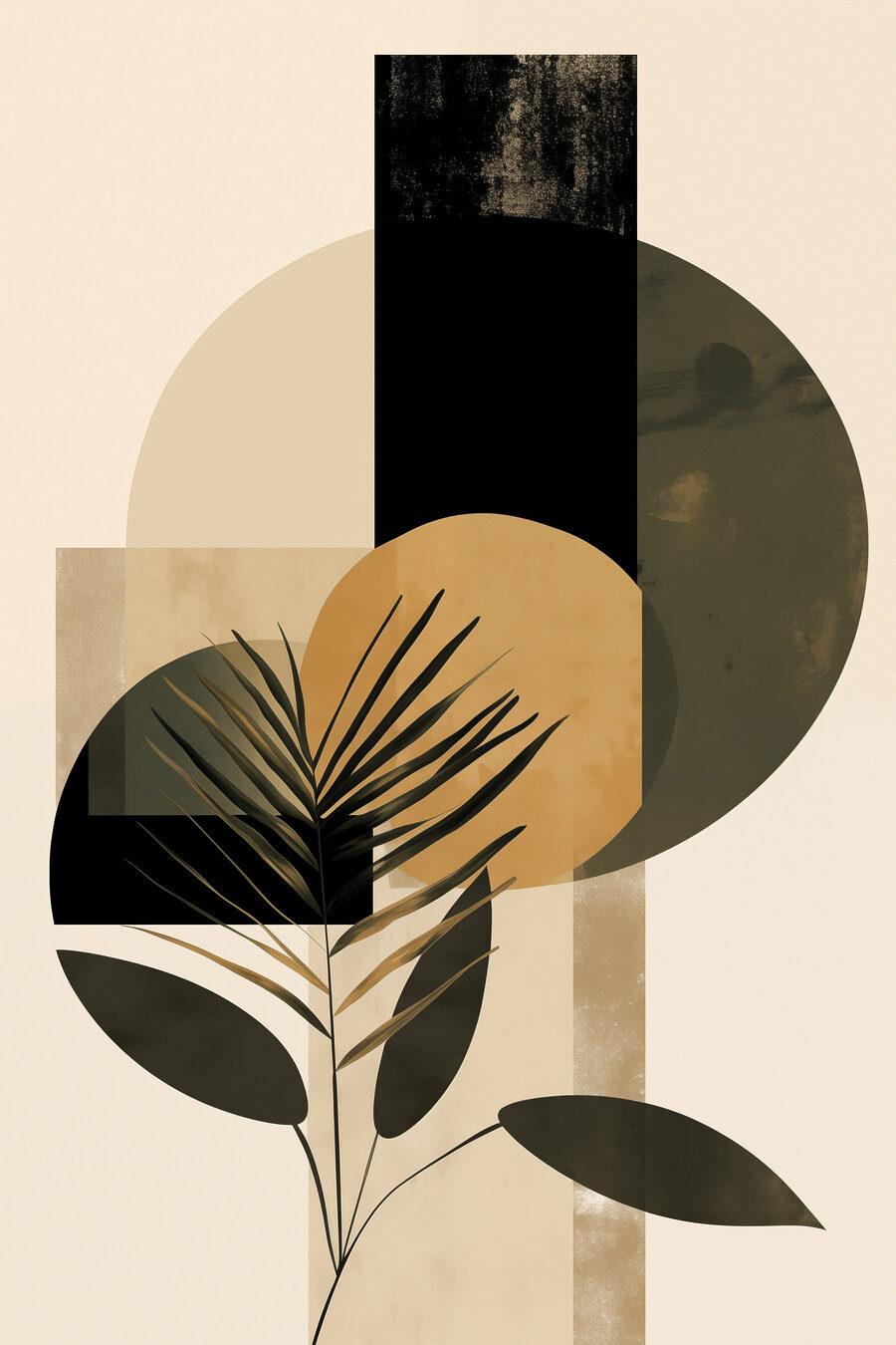 Palma entre círculos — diseño completo