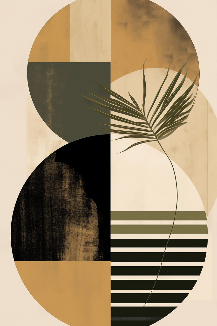 Palma sobre franjas — diseño completo