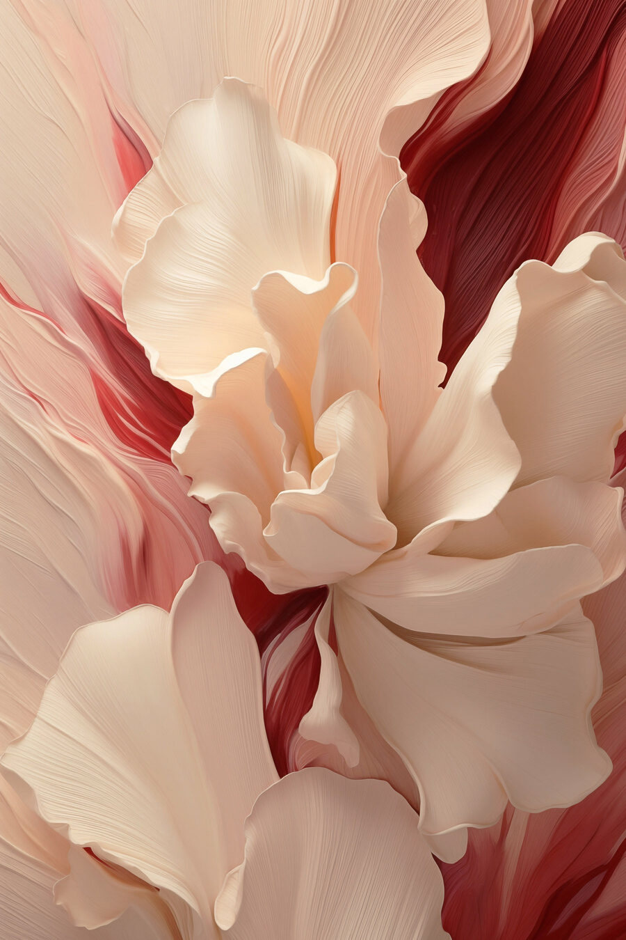 Formas florales en rojo — diseño completo