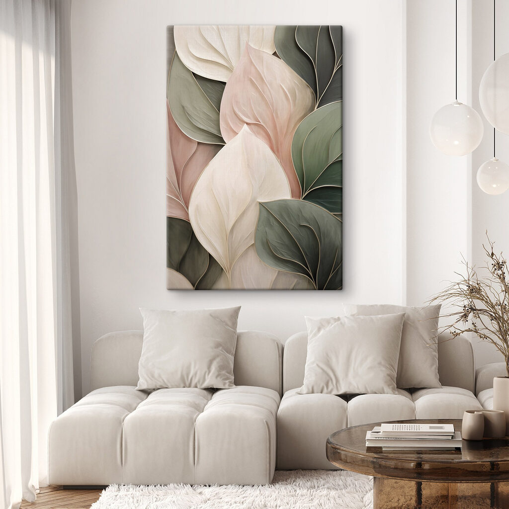 Hojas anchas en pastel — interior 2