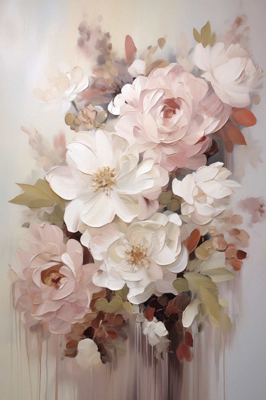 Rosas entre flores blancas — diseño completo