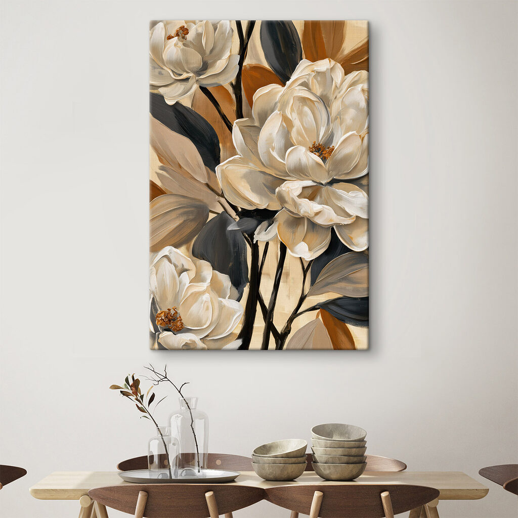 Flores crema entre ocre — interior 2