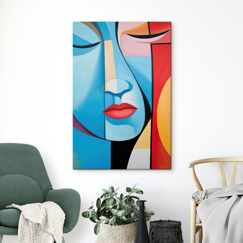 Rostro azul, labios rojos — interior 1