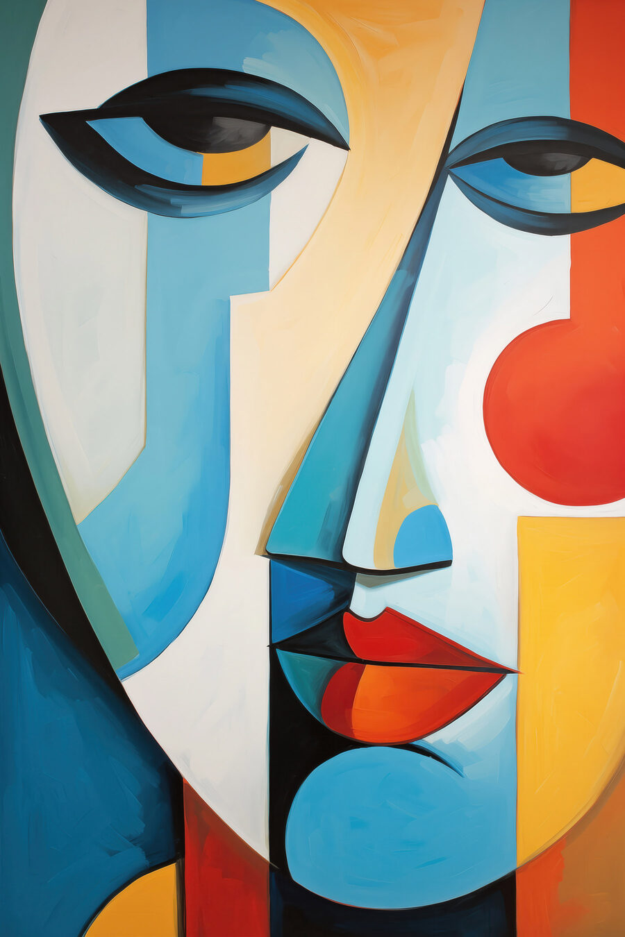 Rostro multicolor — diseño completo