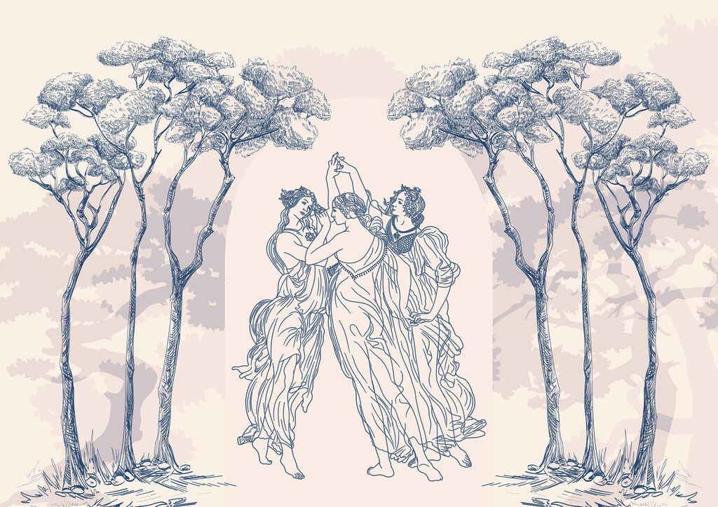 Bailando bajo altos árboles — diseño completo
