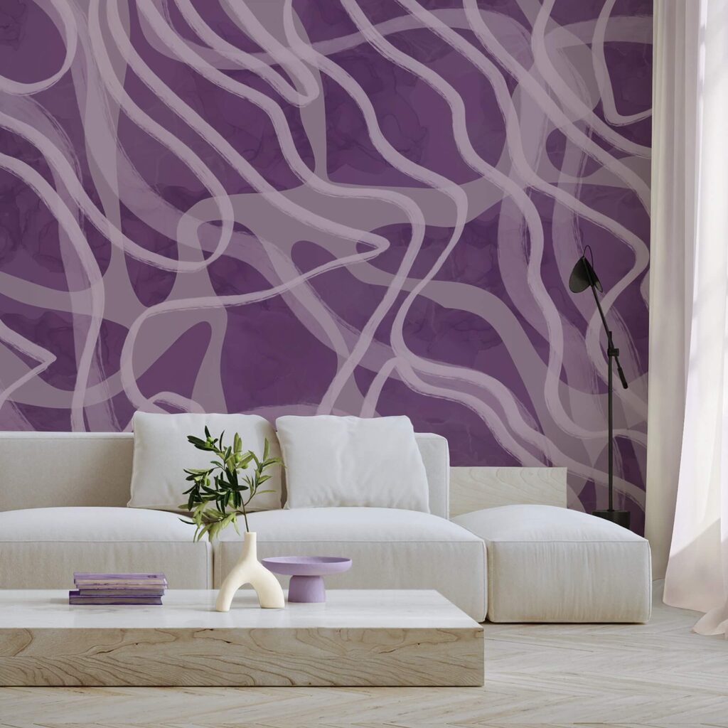 Líneas lilas que serpentean — interior 2
