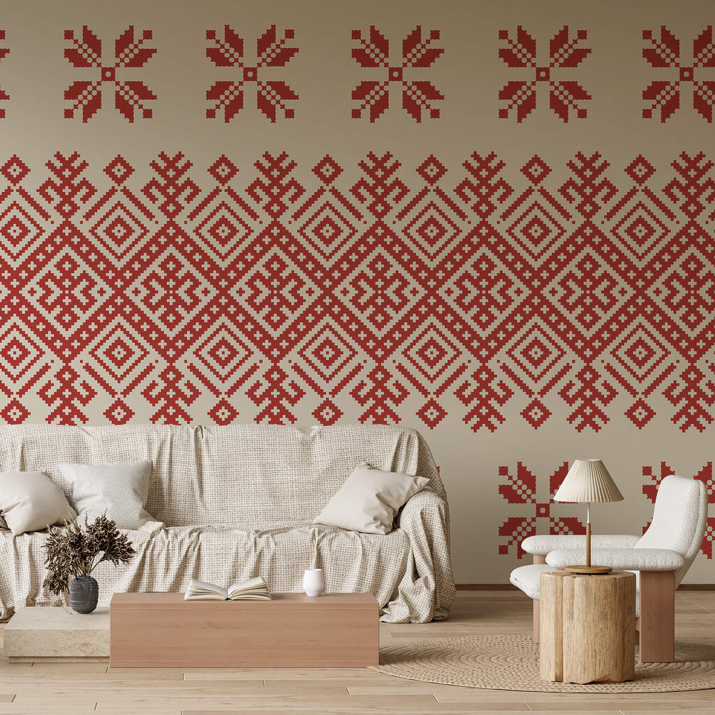 Franja geométrica con flores — interior 2