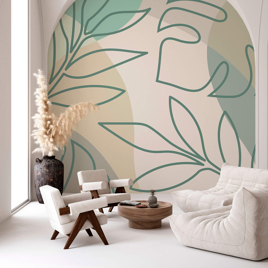 Hojas verdes sobre pastel — interior 1