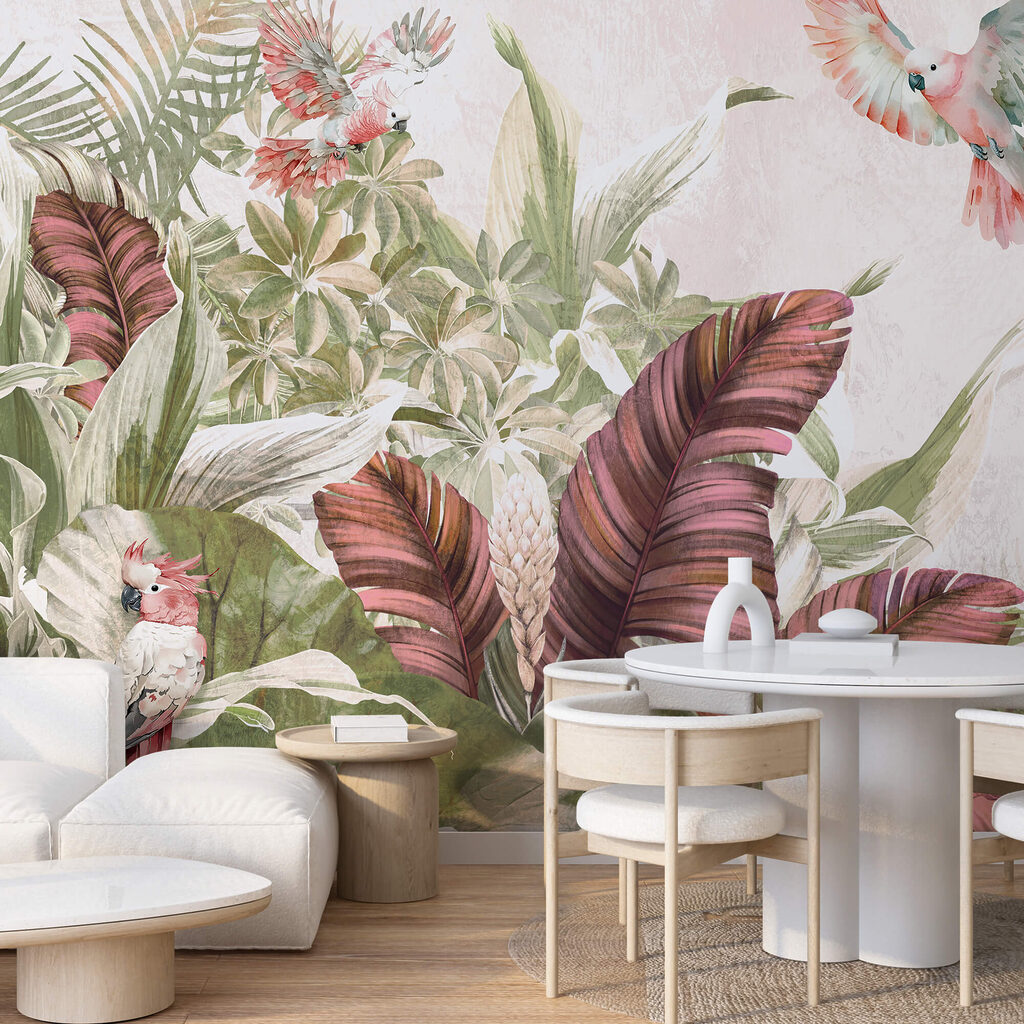 Loros entre flores grandes — interior 2
