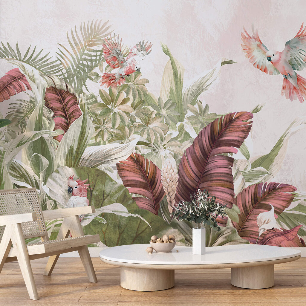 Loros entre flores grandes — interior 3