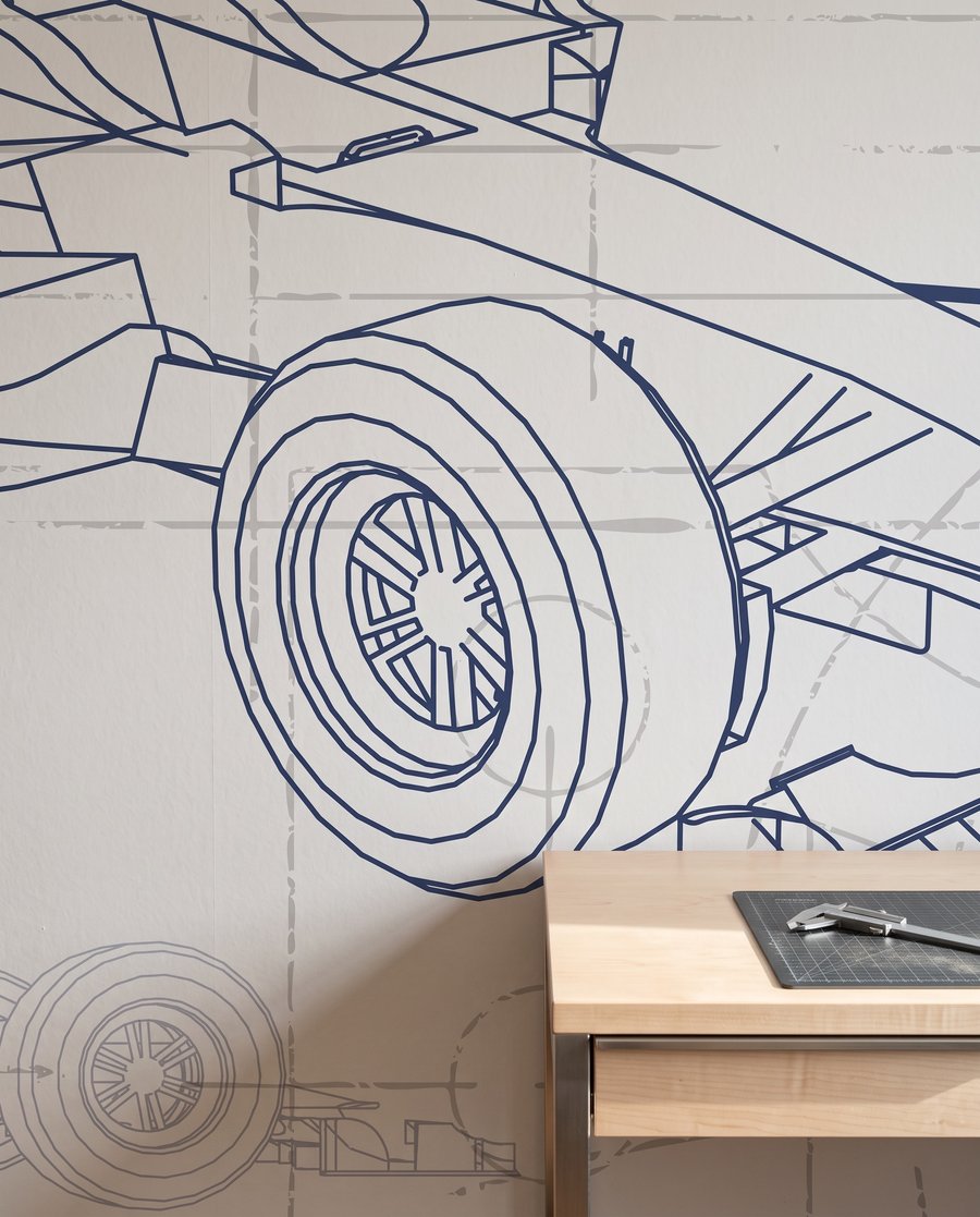 Bólido en dibujo técnico — detalle