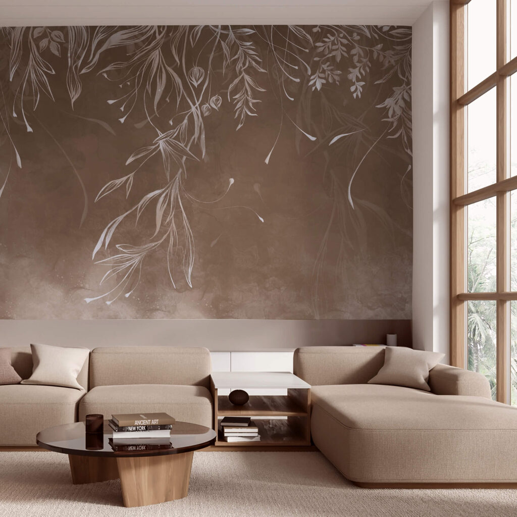 Ramitas colgantes sobre marrón — interior 2