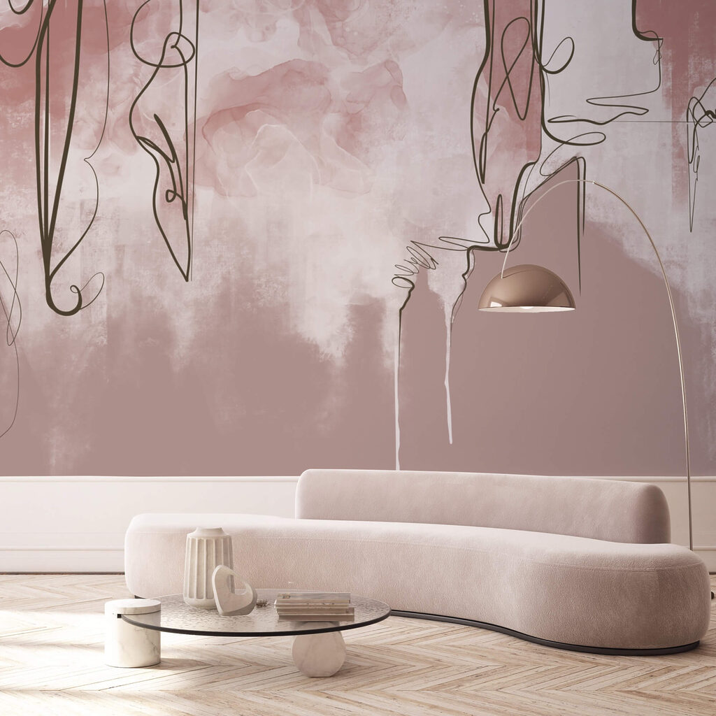 Rostros entre velos rosas — interior 1
