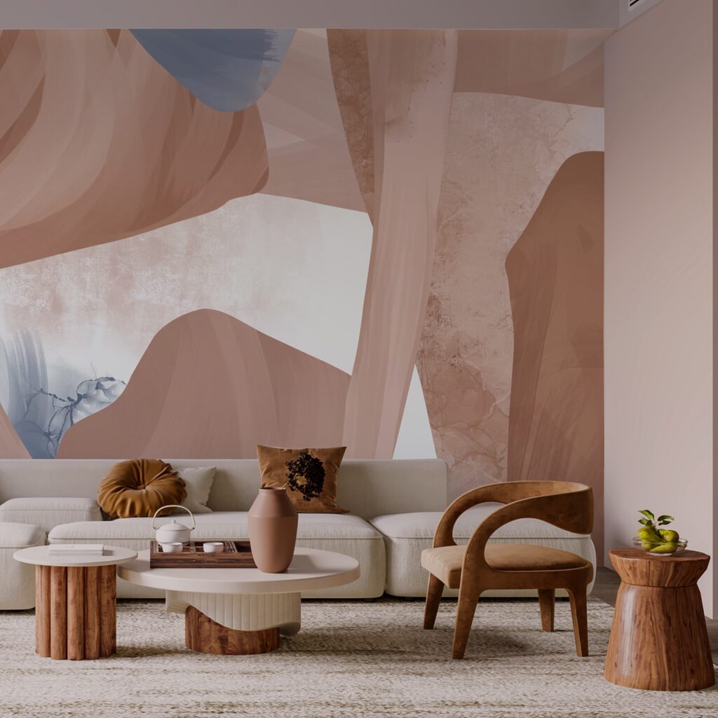 Formas pintadas en un interior