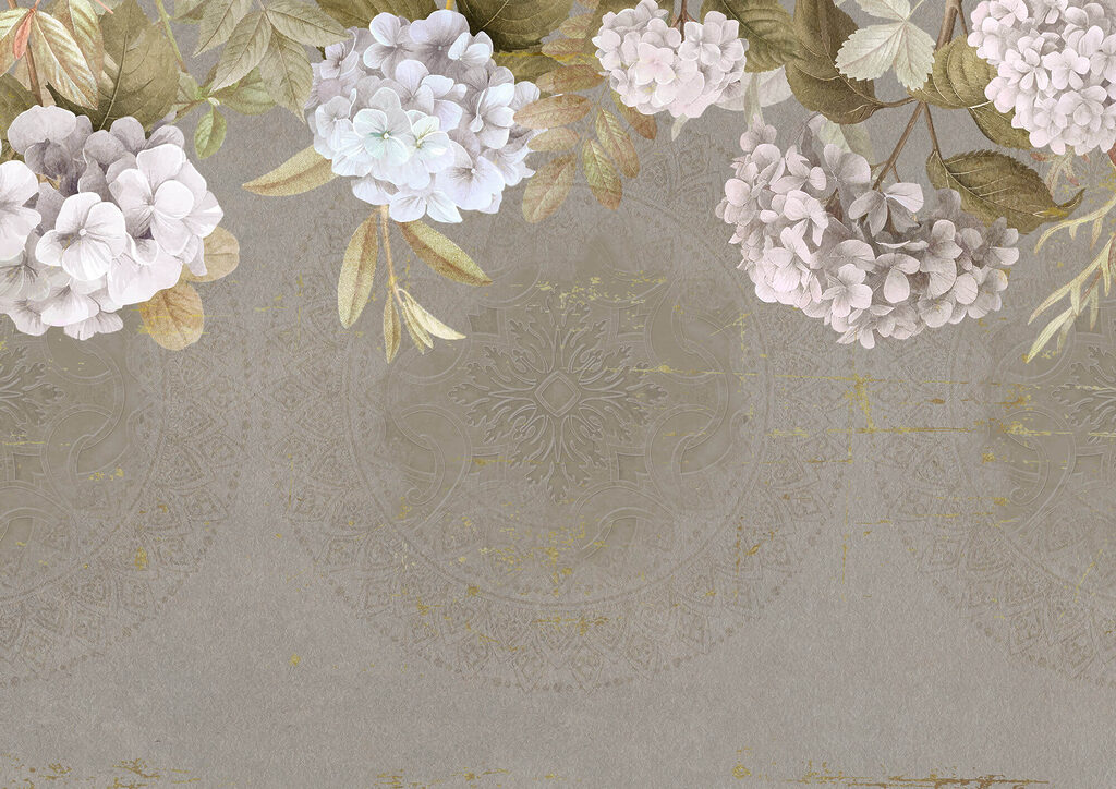 Flores sobre fondo abierto — diseño completo