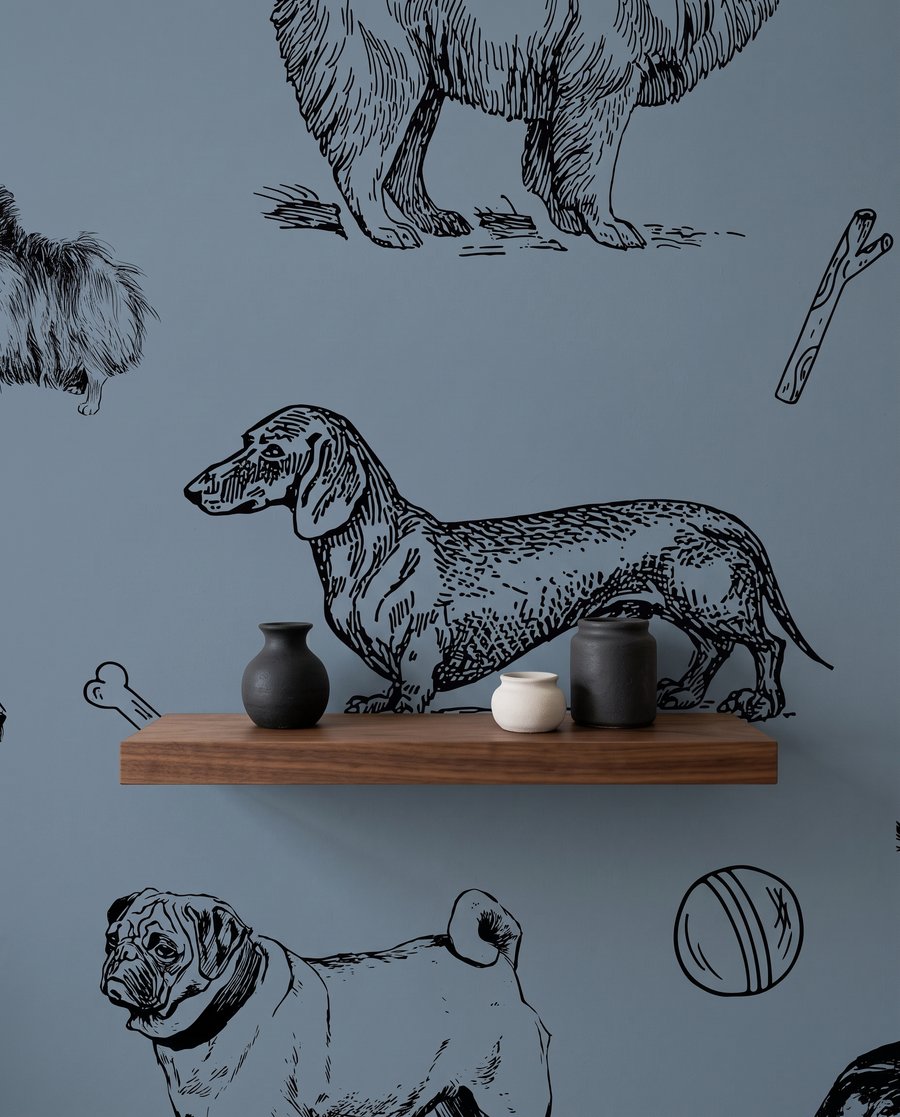 Perros en trazos finos — detalle