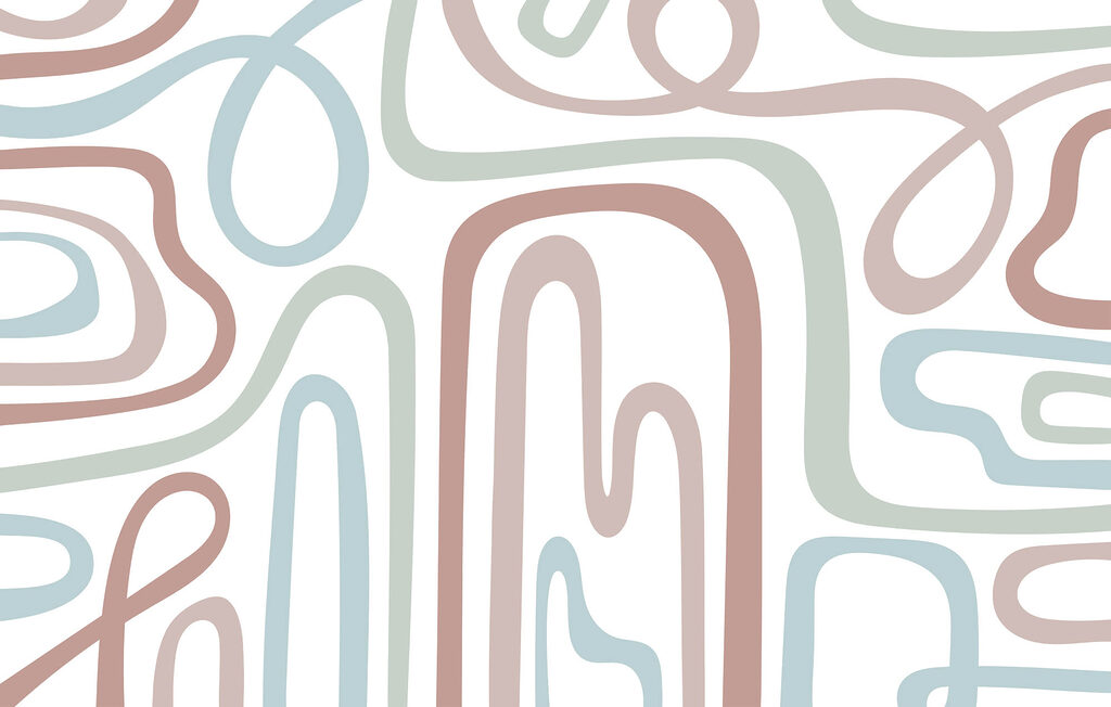 Líneas pastel sinuosas — diseño completo