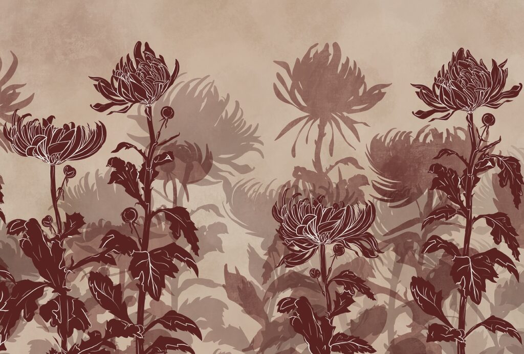 Flores en tonos rojos — diseño completo