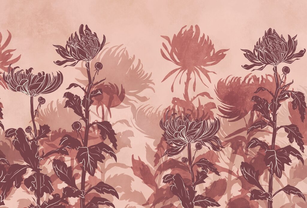 Flores en tonos rojos — diseño completo
