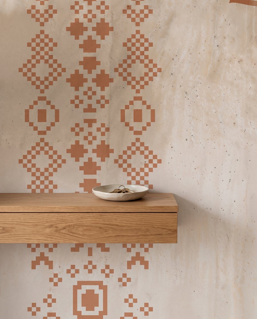 Mandala en líneas cálidas — detalle