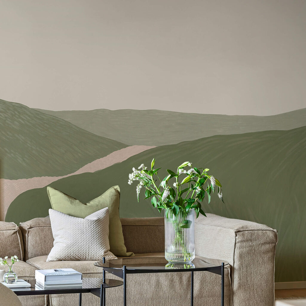 Sendero entre colinas dibujadas — interior 3