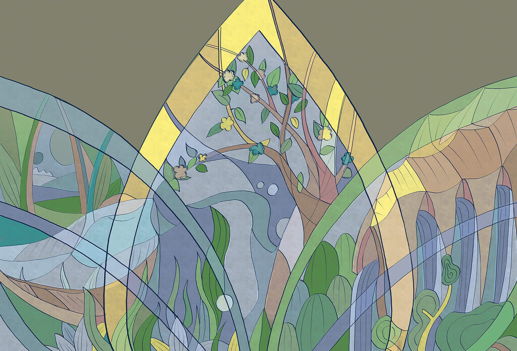 Árbol en vidriera — diseño completo
