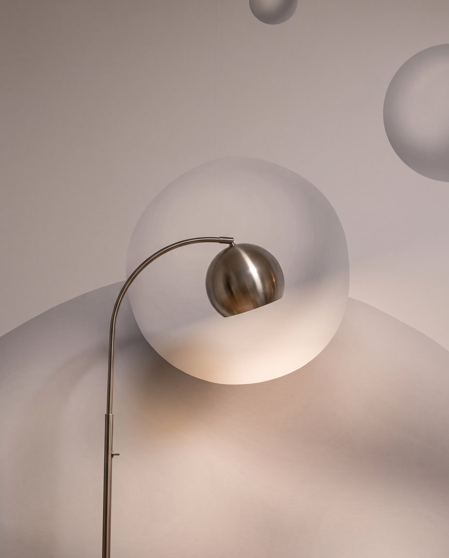 Burbujas brillantes flotando — detalle